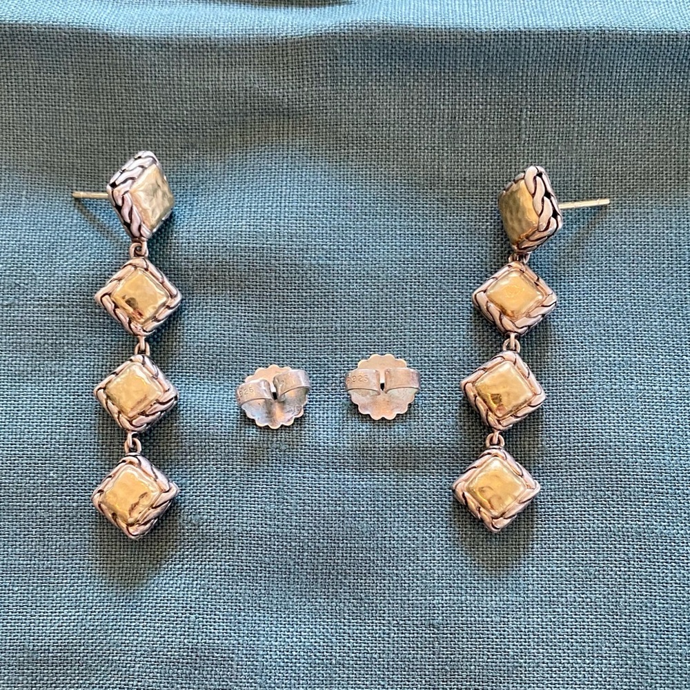 John Hardy Paul Four-Square Drop Earrings - Picture 4 of 10